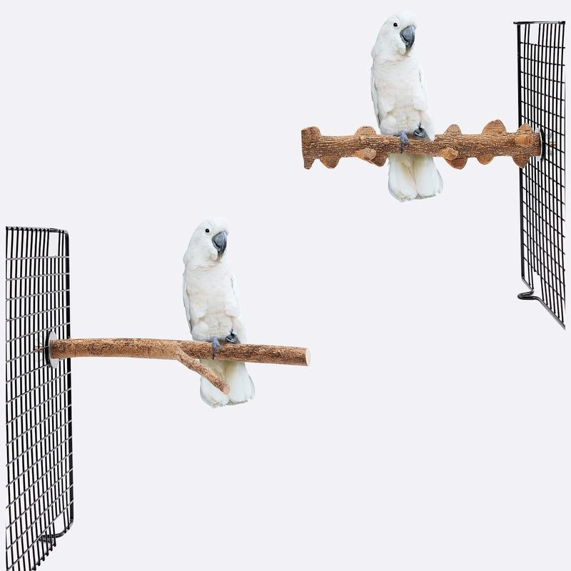 AHANDMAKER Natural Wood Perch, 4 Kinds Bird Perch Platform Bird Cage Accessories for Small Anminals Standing Exercise Toy - PawsPlanet Australia