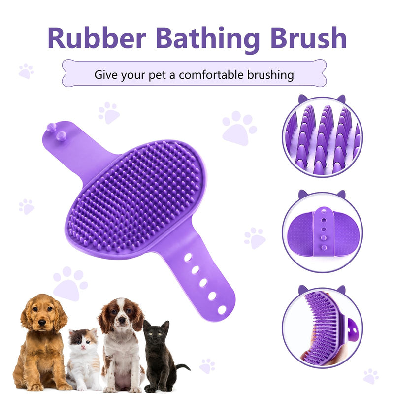 4 in 1 Pet Grooming Kit, Self Cleaning Slicker Brush for Dogs Cats & Small Animals, Dog Brush for Shedding Short Long Haired Dogs. Removes Loose Undercoat, Tangled Hair for Large Small Dogs Purple - PawsPlanet Australia