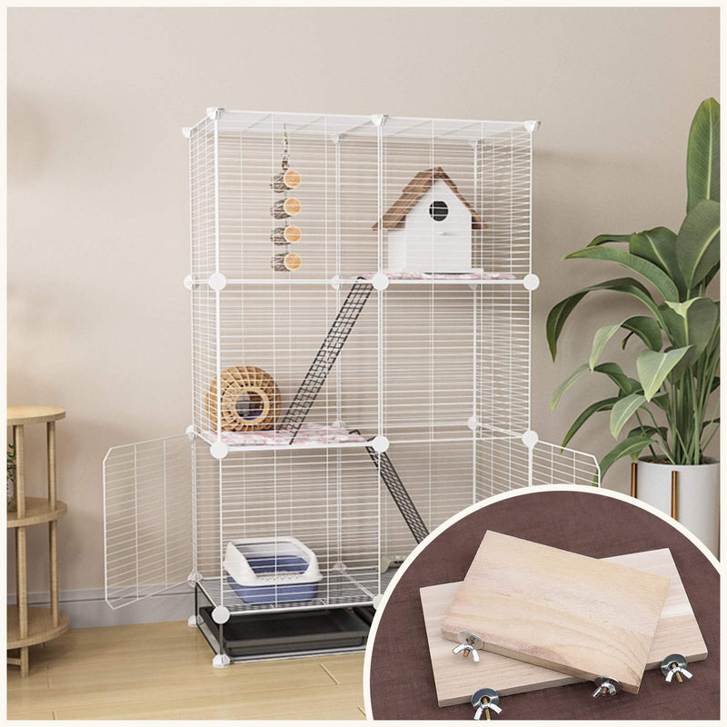 YINETTECH 4pcs Pet Hamster Chinchilla Wooden Rectangular Platform with Screw Nut Washer Small Animal Toy - PawsPlanet Australia