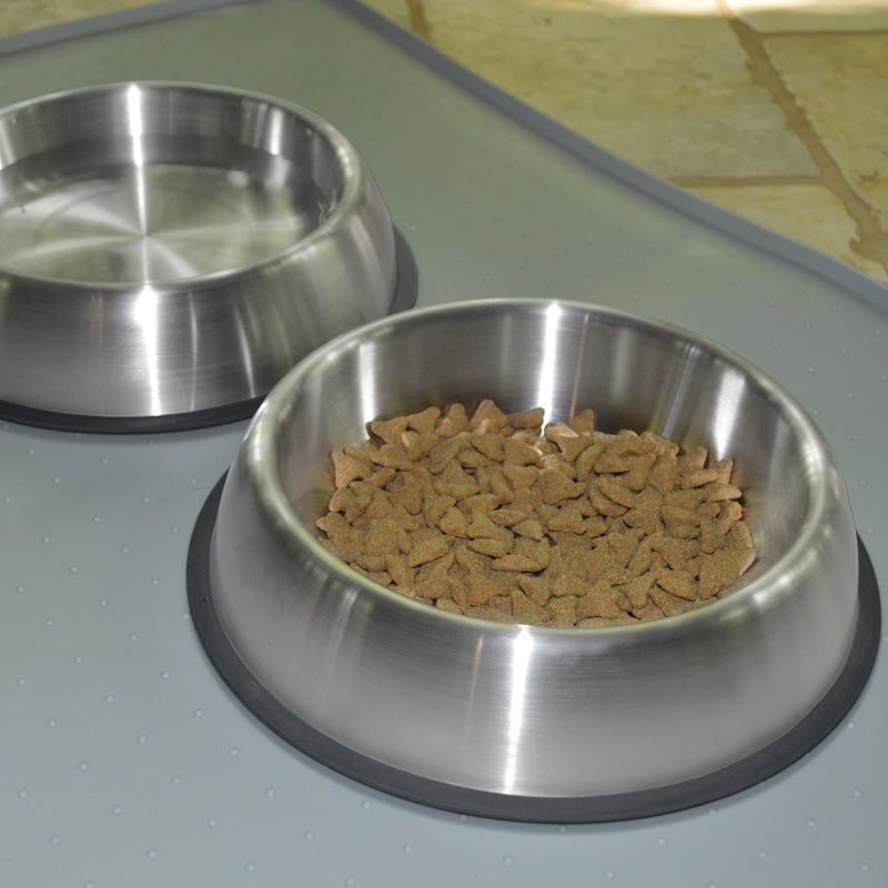 PetFusion [NEW Premium Brushed Anti-tip Dog & Cat Bowls, Set of 2-900 ml each. [FOOD GRADE SS, Bonded silicone ring] 900 ml - set of 2 Brushed finish - PawsPlanet Australia