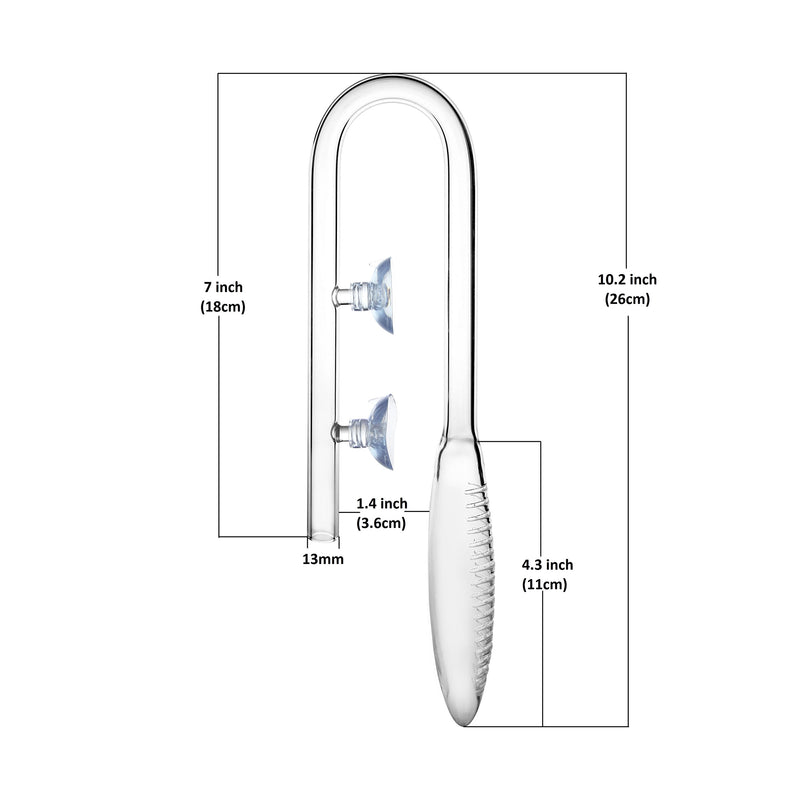 [Australia] - JARDLI Violet Glass Inflow Pipe for Aquarium Planted Tank 13mm for 1/2''(12/16mm) tubing 