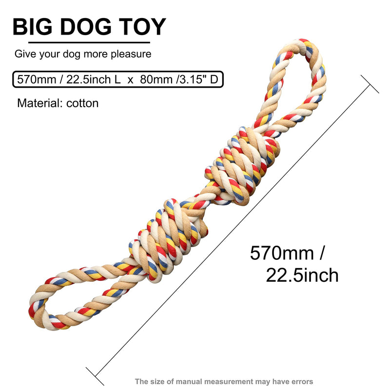 YARCHONN Rope Toys for Large Strong Dogs, Durable Sturdy 2-Knots Rope, Tough Dog Chew Toy Interactive Rope Toy for Large Medium Breeds Aggressive Chewers - PawsPlanet Australia