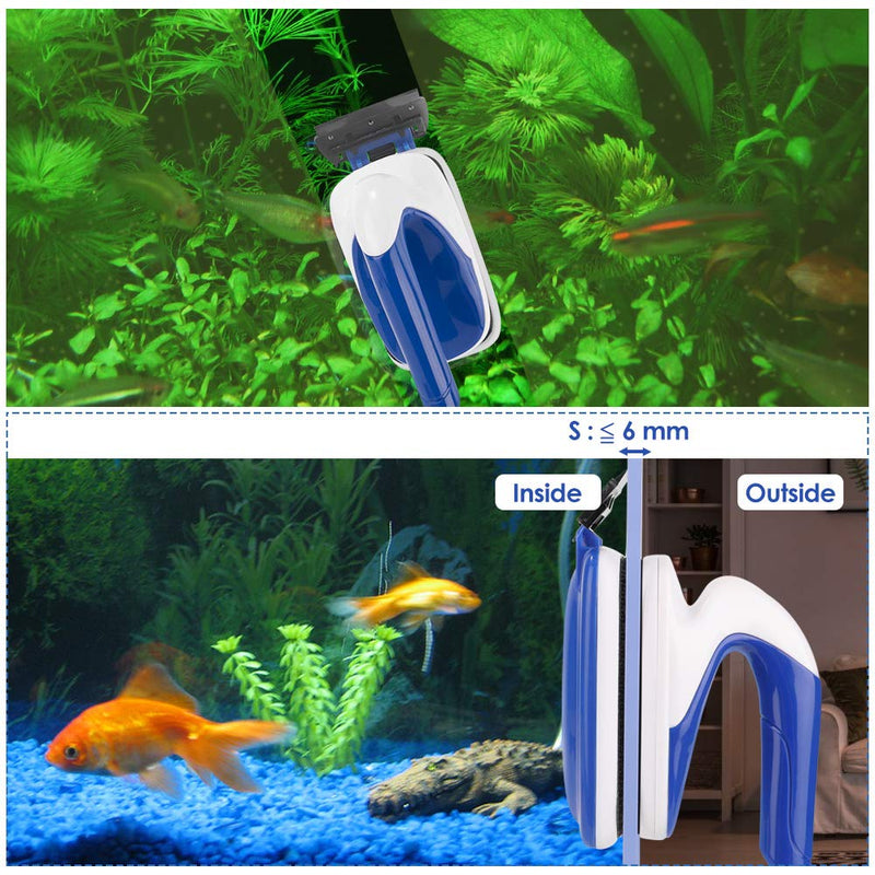 Lukovee Magnetic Aquarium Algae Scrapers Fish Tank Cleaner, Strong Magnet Scratch-Free Glass Cleaner Floating Aquatic Clean Brush with Easy Use Solid Handle S: L*W*H (3.7 x 1.6 x 2.7") - PawsPlanet Australia
