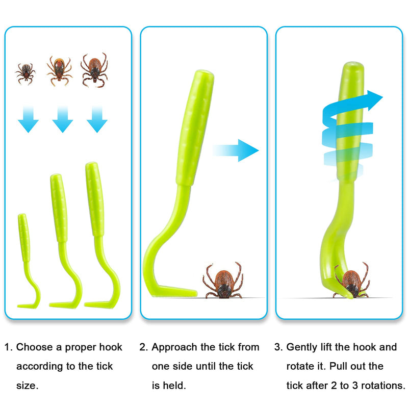 Kiiwah 6pcs Tick Remover for Humans Pets, Tick Removal Tool Set with Storage Box, Stainless Steel Tick Tweezers and Plastic Tick Hook for Men, Dogs, Cats - PawsPlanet Australia