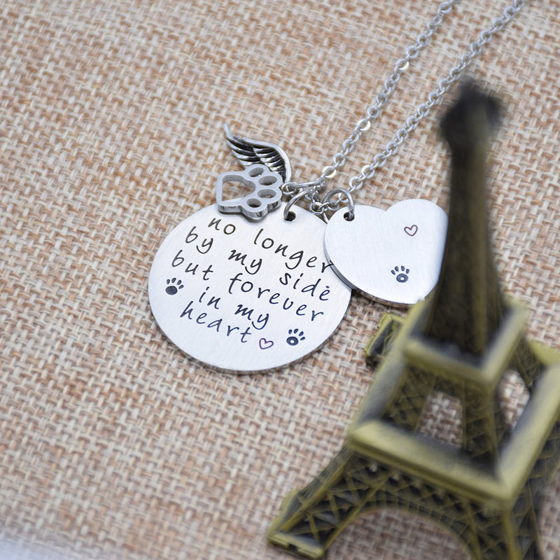 [Australia] - O.RIYA Loss of Pet Necklace, Dog Cat Hand Stamped Jewelry, Pet Memorial Necklace white 