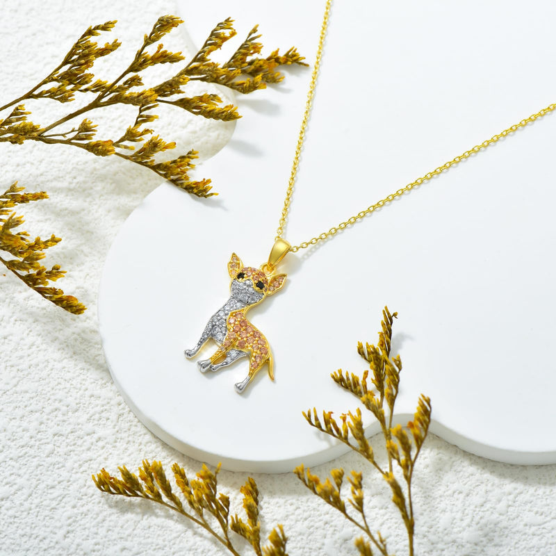 Dog Necklaces 24 Breeds of Dogs Necklaces S925 Sterling Silver Dog Pendant Corgi/Husky/Labrador/Shepherd Dog Necklaces for Women Girls gifts Chihuahua - PawsPlanet Australia
