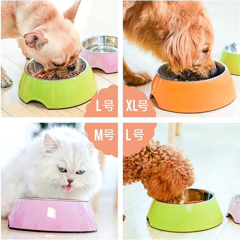[Australia] - Manda Ocean Pet Bowls Stainless Steel Dog Cat Pet Bowl Universal Pet Water and Food Bowls 4 Sizes and 5 Colors Available L Pink 