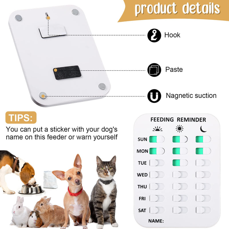 14 Pieces Dog Feeding Reminder Pet Feeding Reminder Cat Feeding Schedule Dog Feed Chart with Magnets and Double Sided Adhesive Tapes, Reminder with Weekdays AM/ PM for Keeping Track of Pet Feeding - PawsPlanet Australia