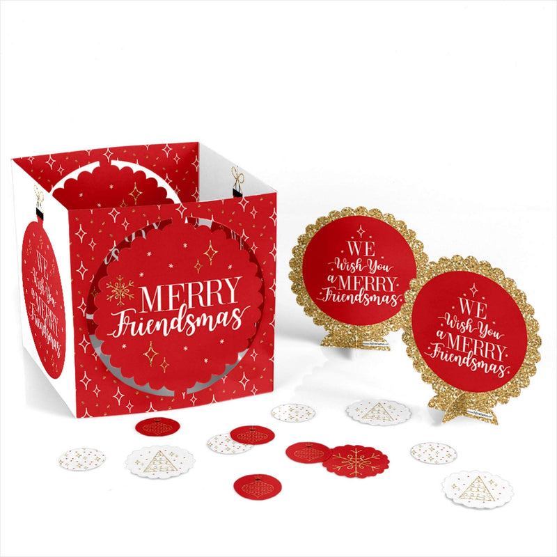 Big Dot of Happiness Red and Gold Friendsmas - Friends Christmas Party Centerpiece and Table Decoration Kit - PawsPlanet Australia