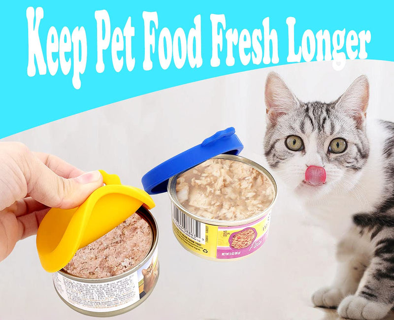 COMTIM 3 Pack Cat Food Can Lids, Silicone Small Pet Food Can Lids Covers for 3 oz Cat Food Cans - PawsPlanet Australia
