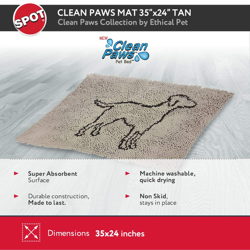 [Australia] - Clean Paws - Chenille Microfiber Dog Door Mat - 35X24 Inches/Attractive, Durable, Super Absorbent, Washable. by Ethical Pets 