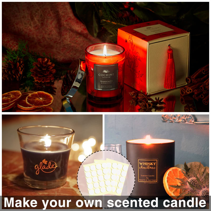 OWLKELA Pack of 280 wick stickers, candle wick stickers Φ 2 cm, stick firmly in hot wax, heat-resistant double-sided stickers with the small tail, 280 pieces - PawsPlanet Australia