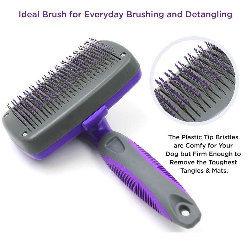 Grooming Brush - Self-cleaning brush for dogs and cats -Comb for grooming long-haired and short-haired dogs, cats, rabbits and more Super useful smoothing hair removal tool - PawsPlanet Australia