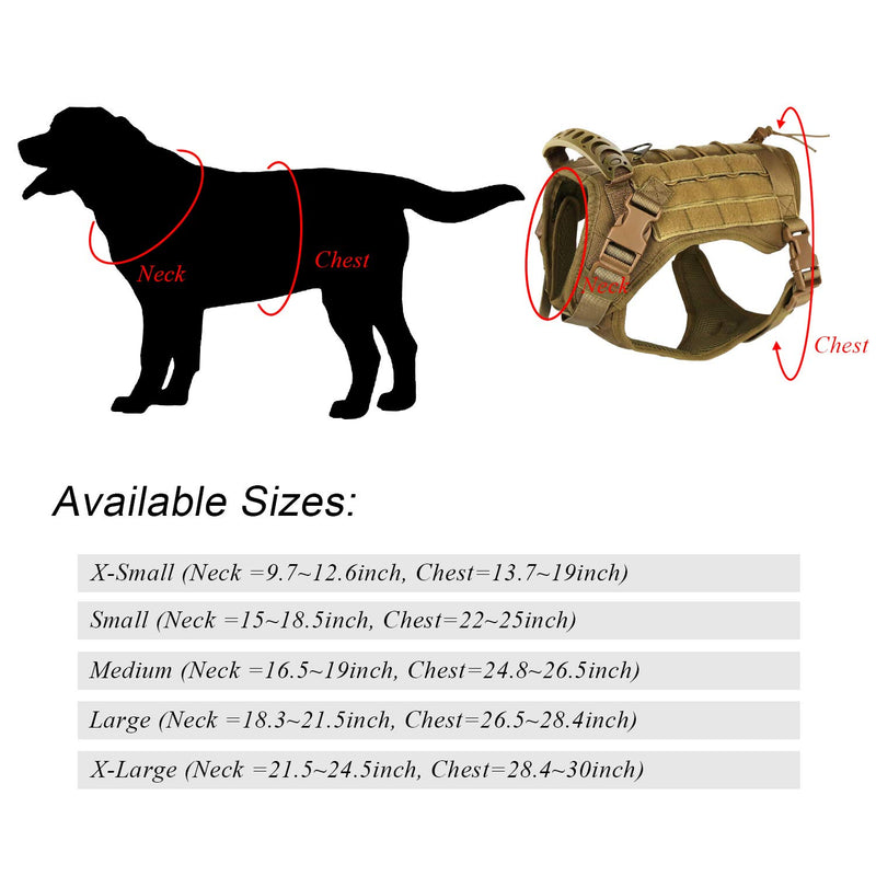 [Australia] - Tactical Service Dog Harness Vest,K9 Adjustable Work Water-Resistant Military Comfortable Molle Handle with Extenrder Strap XL Khaki 