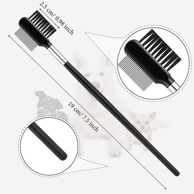 Mudder 6 Pieces Tear Stain Removal Comb Double-Sided Dog Eye Comb Brush Double Head Grooming Comb Multi-Purpose Tool for Small Cats Dogs Removing Crust and Mucus - PawsPlanet Australia