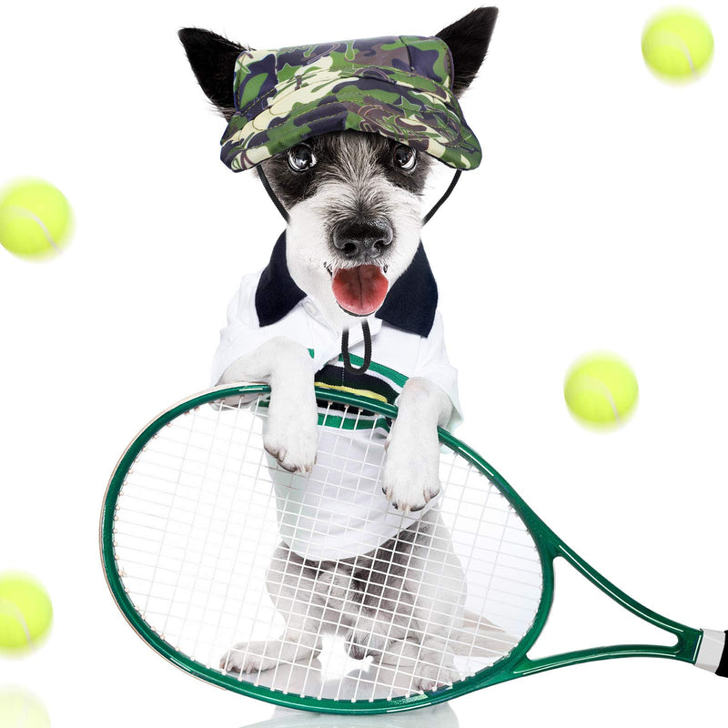 Dog Baseball Cap Pet Cap Adjustable with Ear Holes Outdoor Sports Visor Hat (Stripe, Camouflage, M) Stripe, Camouflage Medium - PawsPlanet Australia