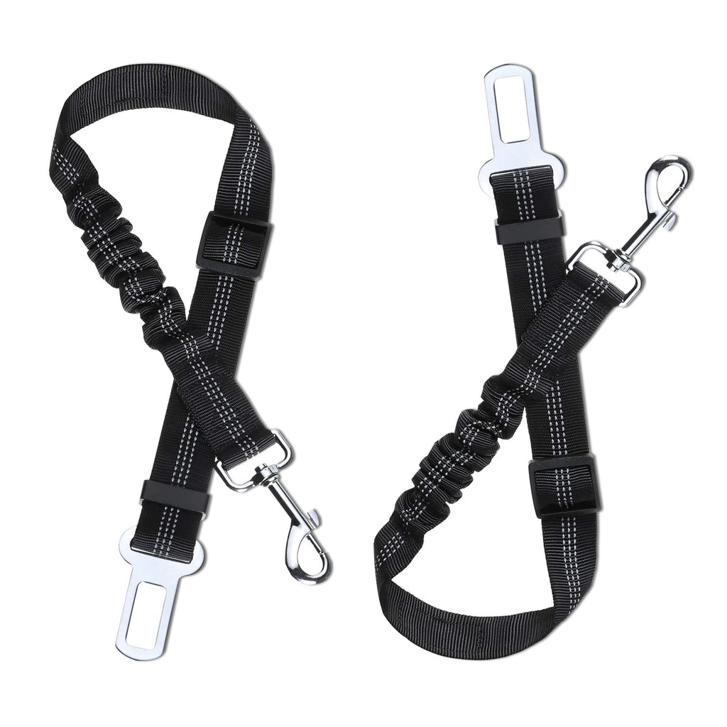 Car Seat Belt Dog Safety Harness for Small/Large/Medium Dogs Pack of 2 Black - PawsPlanet Australia