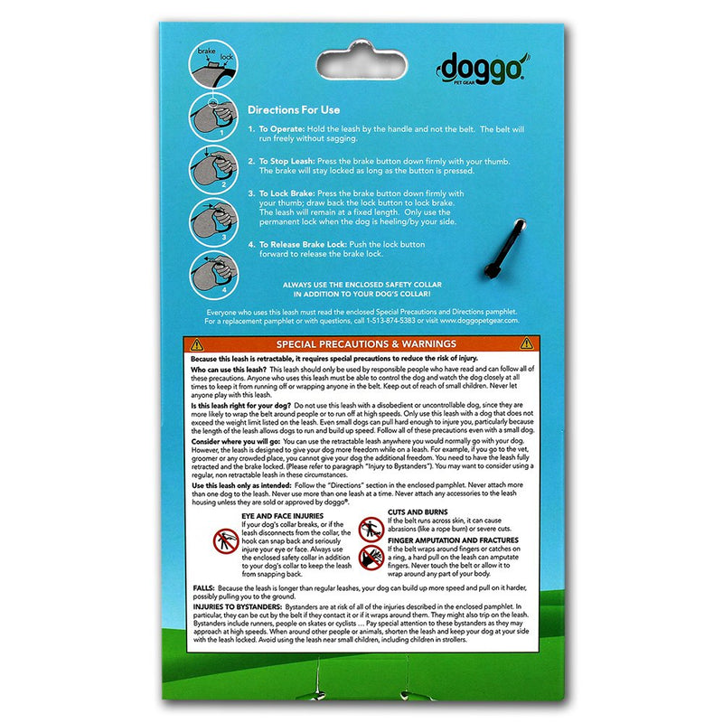 [Australia] - Doggo Everyday Retractable Dog Leash with Soft Grip Handle Medium - 65 lbs. Pink/Black 