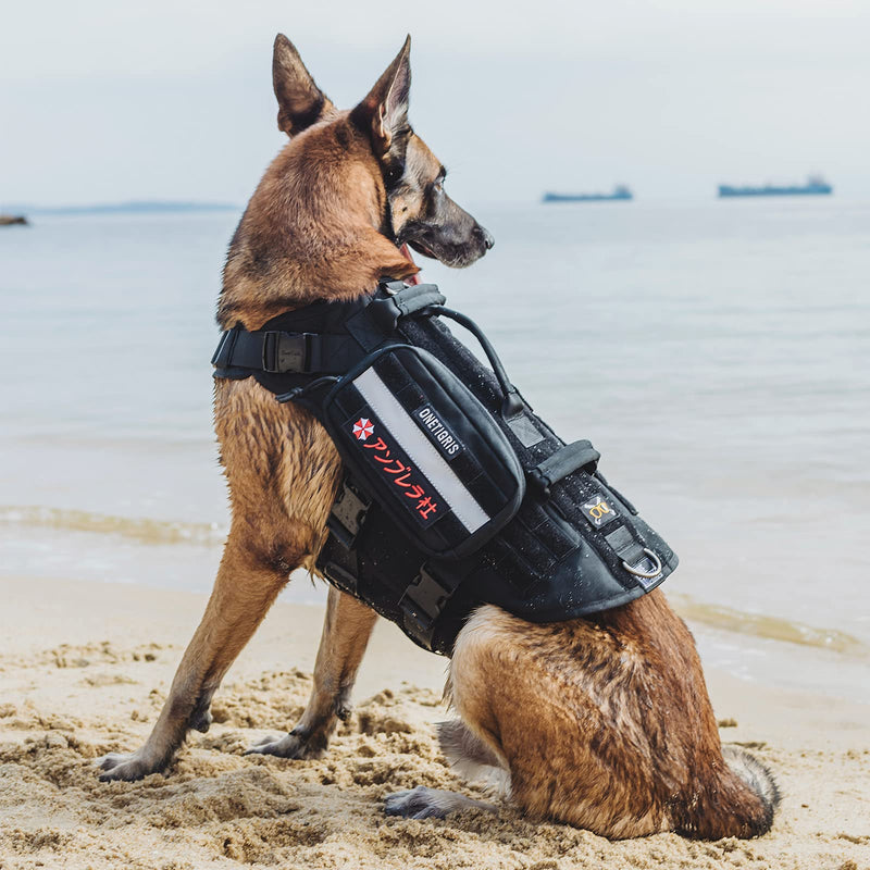 OneTigris Dog Harness, X Destroyer Tactical Harness Dog 3 Handles Heavy Duty Dog Vest with Metal Buckles - Black S - PawsPlanet Australia
