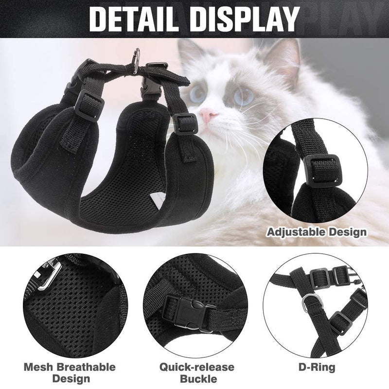 Escape Proof Cat Harness - Breathable Soft Mesh Adjustable Vest Harness for Cats kitten Puppy Small Dogs Medium - PawsPlanet Australia