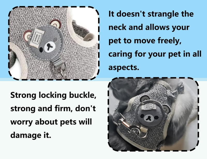 KAPSING rabbit leash, adjustable rabbit accessories, rabbit accessories with elastic leash, cat leash with harness for small animals, rabbits, cats, outdoor walking - PawsPlanet Australia