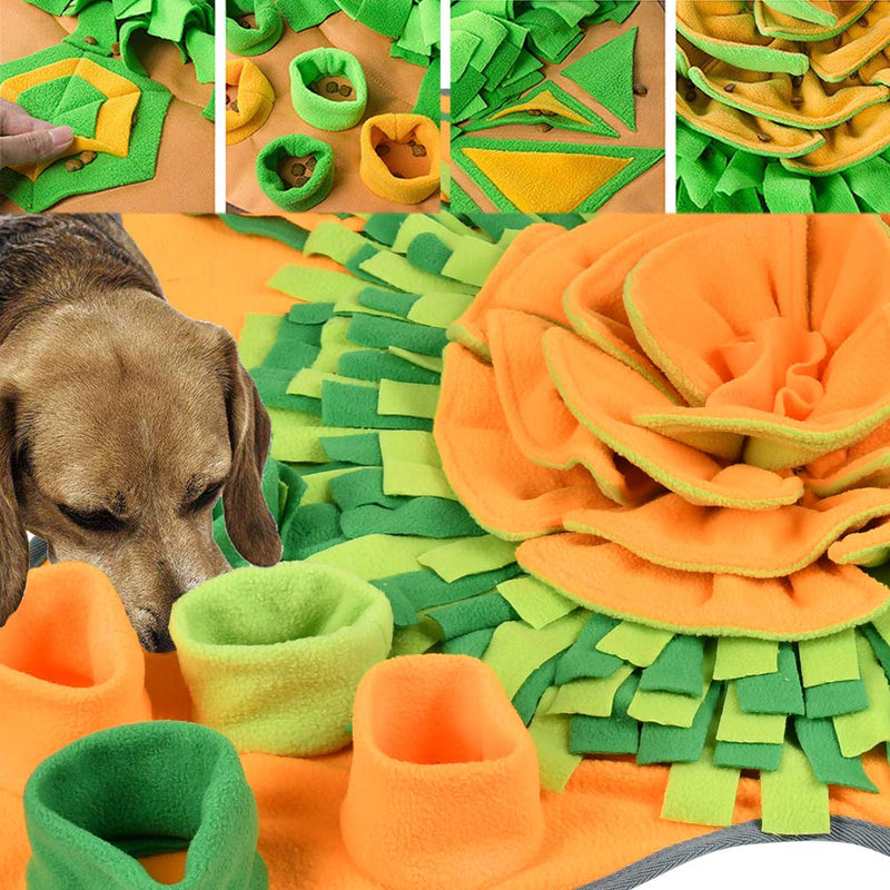BUYGOO Dog Snuffle Mat Training Toy Durable and Eco-friendly Woven Feeding Sniffing Training Mat Interactive Play Toys Pet Nose Work Smell Snuffle Mat Funny Foldable Blanket for Puppy Dog - PawsPlanet Australia