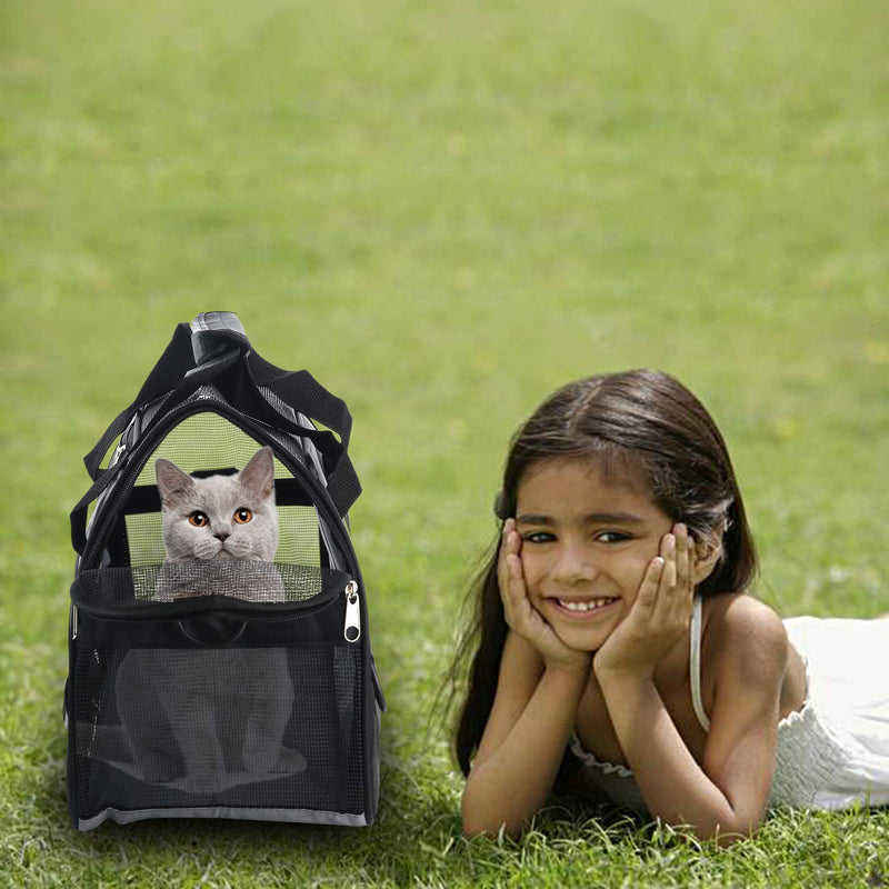 MuchL Cat Carrier Soft-Sided Pet Carrier for Small Medium Cats, Puppies, Dog Carrier Pet Travel Bag for Small Dogs Comfort Portable Foldable Pet Bag Airline Approved (Medium Black) - PawsPlanet Australia