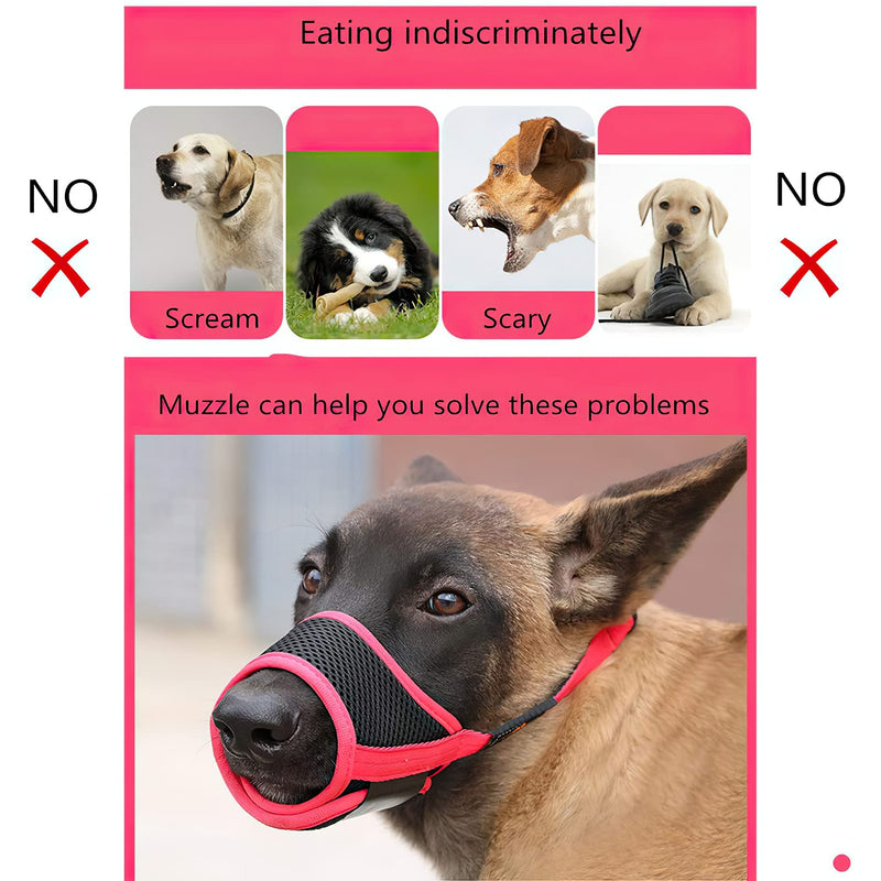 HEELE Dog Muzzle Breathable Mesh and Durable Nylon Dog Muzzle with Adjustable Loop and Soft Pad Dog Training Muzzle Prevent for Barking Biting and Chewing (Black, XS) Black - PawsPlanet Australia