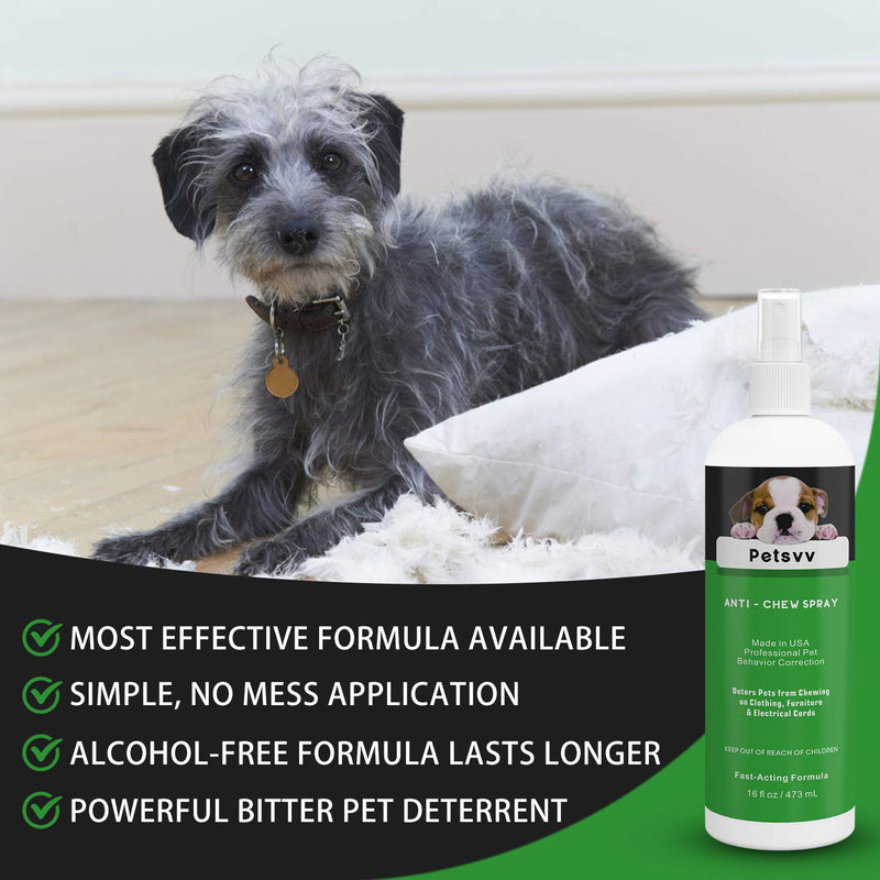 Pets vv No Chew Spray Deterrent for Dogs, Anti Chew Spray for Dogs Bitter Corrector to Stop Biting Non-Toxic Alcohol Free Made in USA - 16oz Beige - PawsPlanet Australia