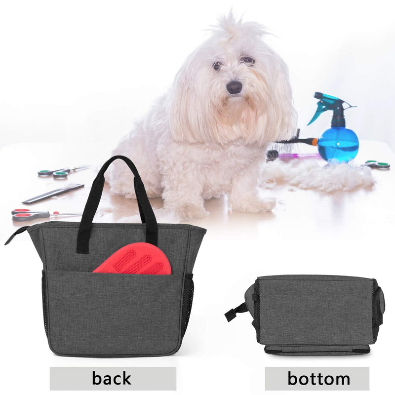 Teamoy Grooming Bag for Dogs, Dog Grooming Set Bag for Dog Grooming Clippers, Claw Grooming, Grooming Brush, Grooming Comb, Shampoos and Other Pet Grooming Accessories, Black 25.4 x 16.5 x 28.2 cm - PawsPlanet Australia