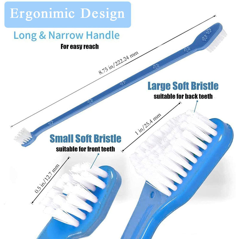 15PCS Dog Toothbrush, Pet Dental Care Toothbrush, Pet Toothbrush Remove Plaque Off, Double Ended Toothbrush, Professional Teeth Cleaning Tools Kit for Small Medium Large Dogs - PawsPlanet Australia