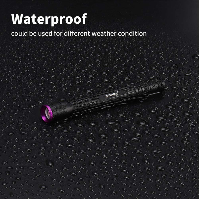 Tileon UV Black Light Flashlight, Mini 395nm Zoomable Pen Lights for Pet Urine, Hotel Inspection, Dry Stain(2 Pack) - PawsPlanet Australia