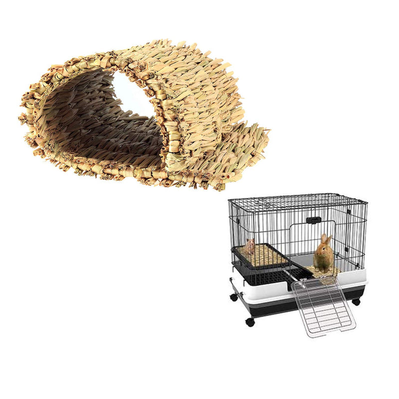 WANBAO 3 Pcs Woven Straw Mat Bed, Rabbit Mat, Suitable for Hamsters, Parrot Rabbits and Other Small Animals - PawsPlanet Australia