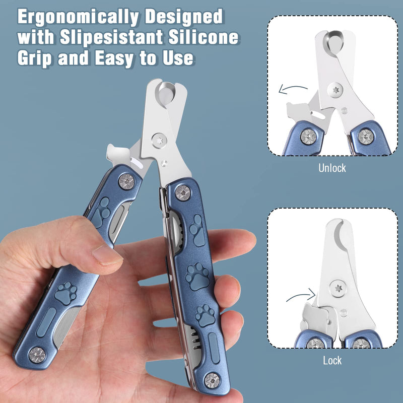 Vinabo professional claw scissors for dogs and cats in pet salon quality - claw trimmer, claw care for at home - claw care is easy and safe for home thanks to the spacer - Safety Guard - PawsPlanet Australia