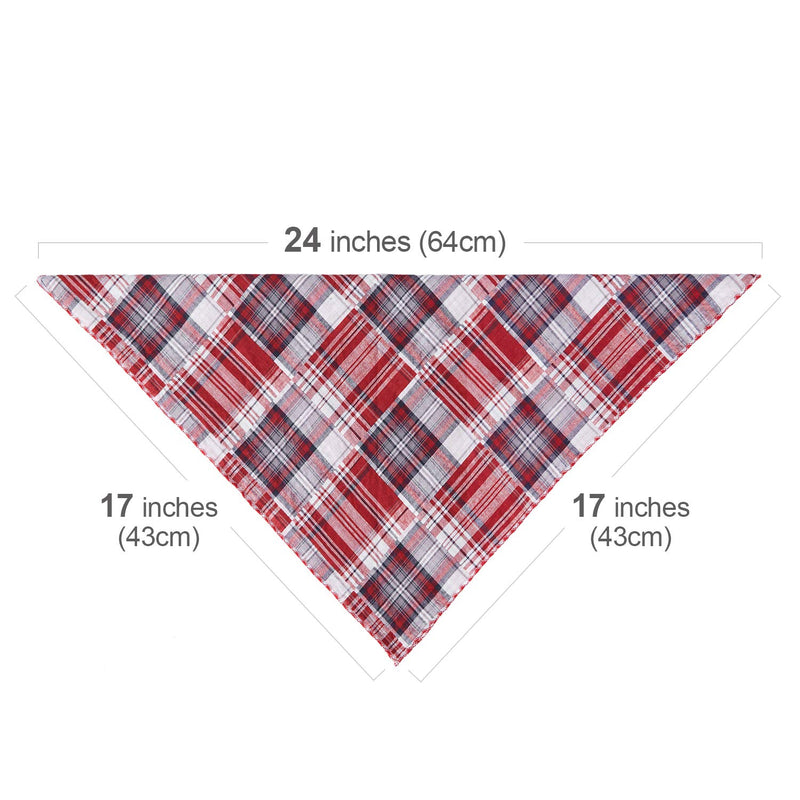 Nice Dream Dog Bandanas, 4 Pack Triangle Bibs Washable Reversible Dog Kerchief Set, Plaid Printing Scarf Accessories for Small Medium Large Dog and Cats (Pattern1) Pattern1 - PawsPlanet Australia
