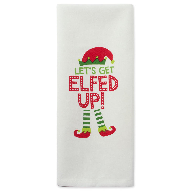 DII Printed Dishtowel Set Christmas Kitchen Collection, 18x28", Elfed Up, 2 Piece - PawsPlanet Australia