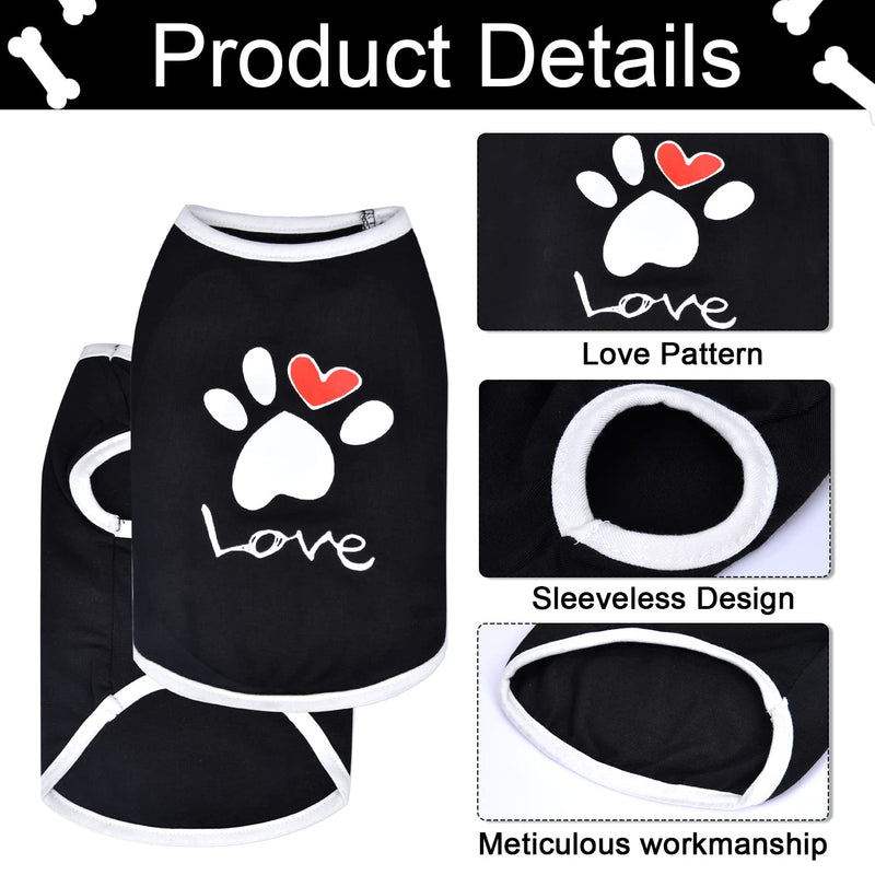 Yikeyo Puppy Clothes for Small Dogs Girl Boy Chihuahua Yorkies Dog Shirts Love Heart Pattern Pet Outfits Female Male Outfits Clothes Apparel, 4 Pack X-Small Set of 4 - PawsPlanet Australia