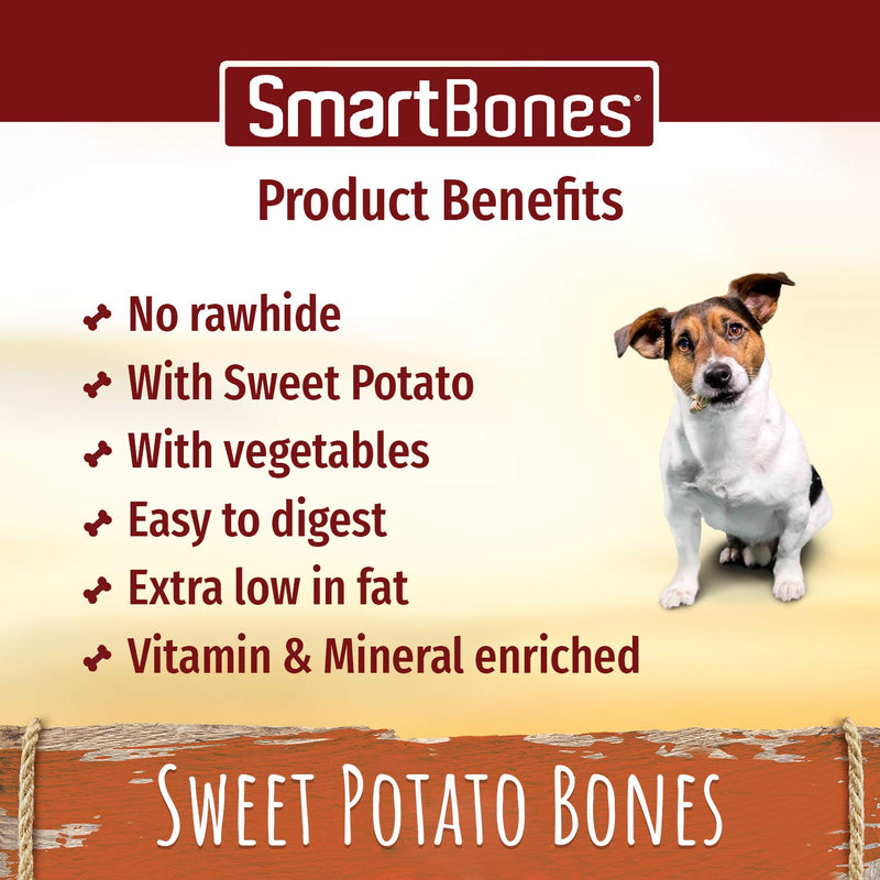 SmartBones Mini Sweet Potato Bones Rawhide-Free Chewy Treats for Dogs, Made With Vegetables, 8 Count S (Pack of 8) - PawsPlanet Australia