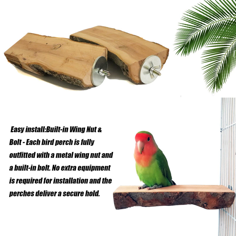 Tfwadmx Parrot Perch for Cage, 2 Pack Bird Stand Platform Natural Wood Playground Cage Accessories for  Parakeet Cockatiel Lovebird Finches Conure Budgie - PawsPlanet Australia