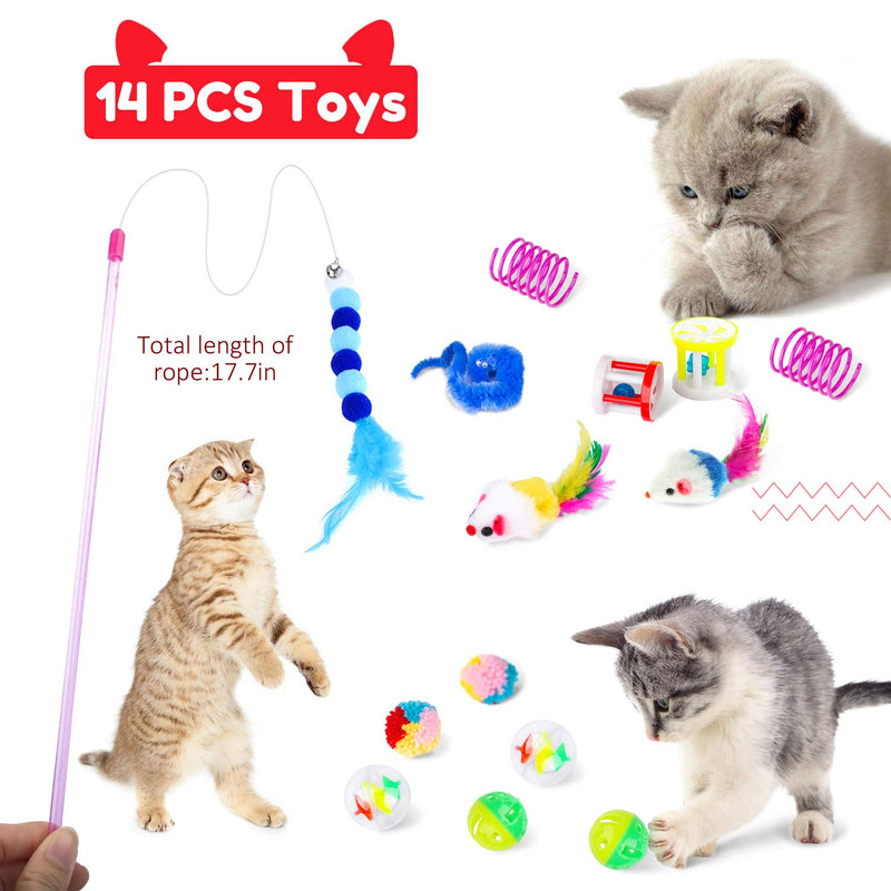 Icwin Cat Toys Cat Play Mat ,Kitten Toys Set 16 PCS Foldable Cat Activity Center Interactive Cat Toys for Indoor Cats - PawsPlanet Australia