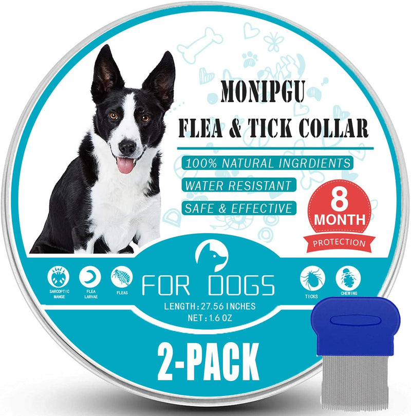 Petsvv 2 Pack Flea and Tick Prevention for Dogs Collar, Allergy Free and Hypoallergenic, Repels Fleas & Ticks Collar, 100% Natural Ingredients, 25 inch - PawsPlanet Australia