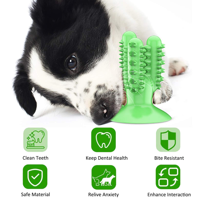 Dog Toothbrush Chew Toy for Aggressive Chewers, Tough Dog Dental Chewing Toys Indestructible Puppy Toys Interactive Dog Toys Teething Toys for Puppies Dogs Teeth Cleaning for Small Medium Large Breed Green - PawsPlanet Australia