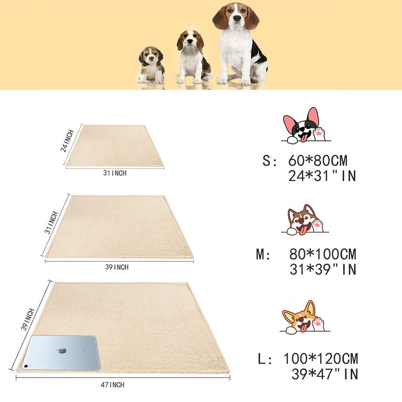 Cozy Fleece Dog Blanket Medium Fuzzy Soft Washable Puppy Blankets Sherpa Couch Pet Cat Throw Anxiety Weighted Bed Pad Cover Beige Beige01 M (31"x39") - PawsPlanet Australia