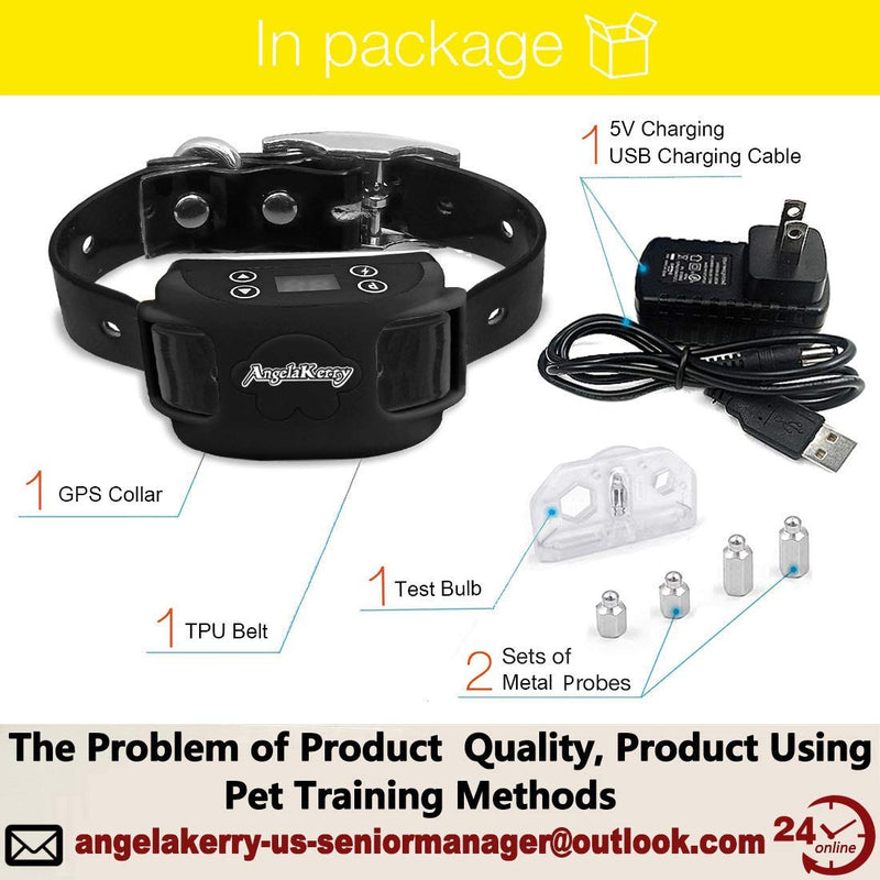 [Australia] - AngelaKerry Wireless Dog Fence System with GPS, Outdoor Pet Containment System Rechargeable Waterproof Collar 850YD Remote for 15lbs-120lbs Dogs (1pc GPS Receiver by 1 Dog, Black) 