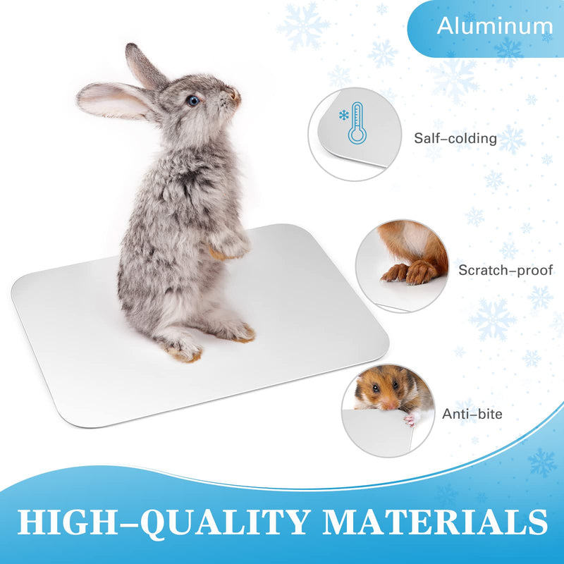 Bunny Cooling Pad Rabbit Hamster Cooling Mat Chinchillas Cooling Pad Aluminum Silver Metal Summer Cooling Mat for Hamster Bunny Guinea Pig and Other Small Pets - PawsPlanet Australia