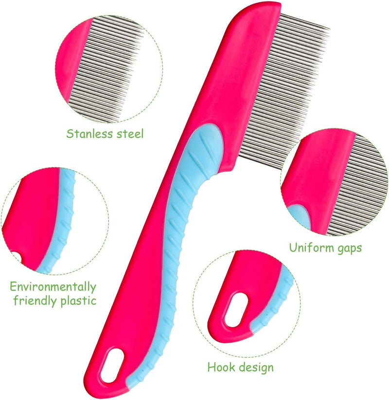 Pack of 2 lice comb, stainless steel flea comb, durable lice combs, flea comb, plastic lice comb, lice combs for caring for and removing dandruff or lice - PawsPlanet Australia