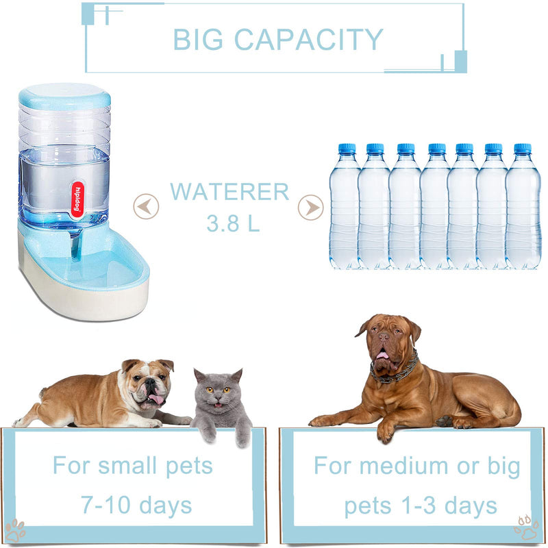 XingCheng-Sport Automatic Pet Feeder Small&Medium Pets Automatic Food Feeder and Waterer Set 3.8L, Travel Supply Feeder and Water Dispenser for Dogs Cats Pets Animals (Blue) blue - PawsPlanet Australia