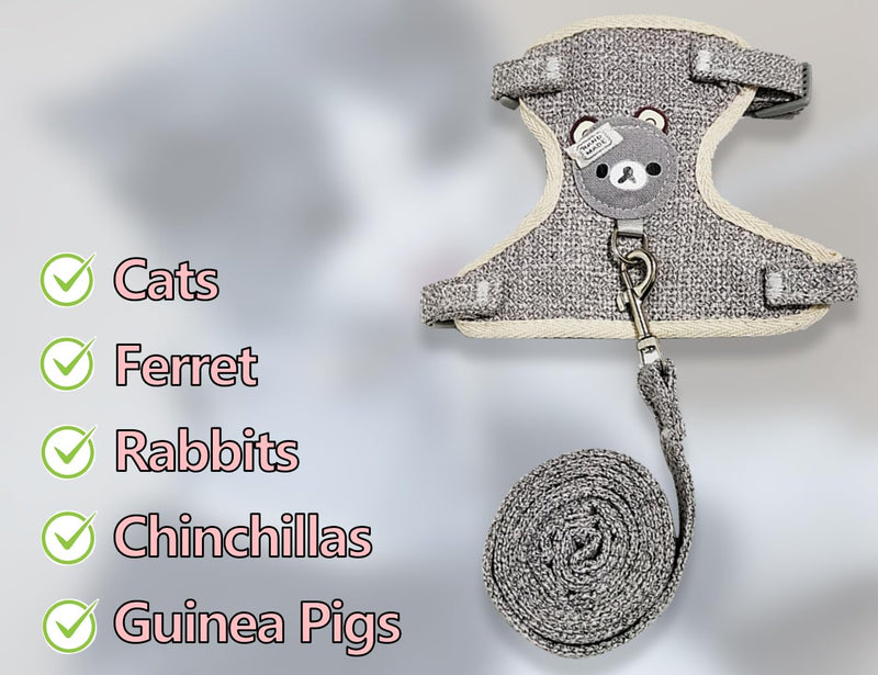 KAPSING rabbit leash, adjustable rabbit accessories, rabbit accessories with elastic leash, cat leash with harness for small animals, rabbits, cats, outdoor walking - PawsPlanet Australia