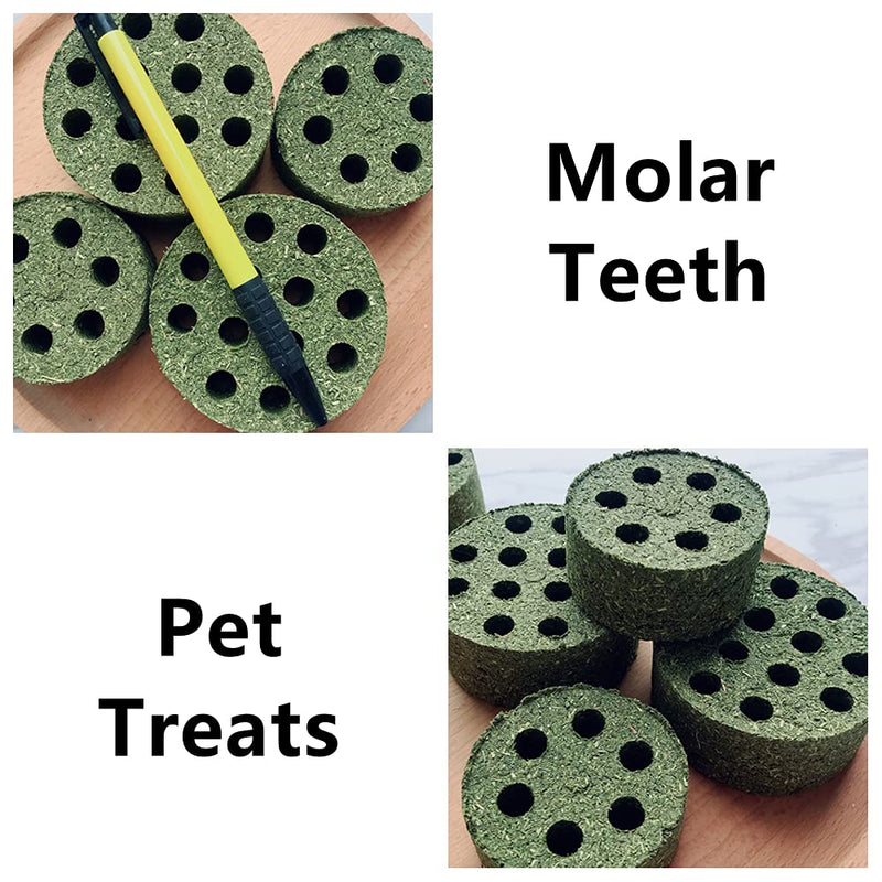 NA 2 Pcs Timothy Grass Hay Cakes Pet Teeth Grinding Treats Natural Grass Cake for Rabbits,Guinea Pigs, Hamsters or Other Small Animals - PawsPlanet Australia