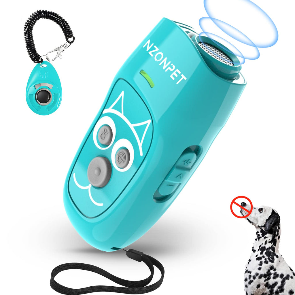 nzonpet Anti Barking Device, Ultrasonic 3 in 1 Dog Barking Deterrent Devices, 3 Frequency Dog Training and Bark Control 16.4Ft Range Rechargeable with LED Light and Wrist Strap - MARRS Green - PawsPlanet Australia